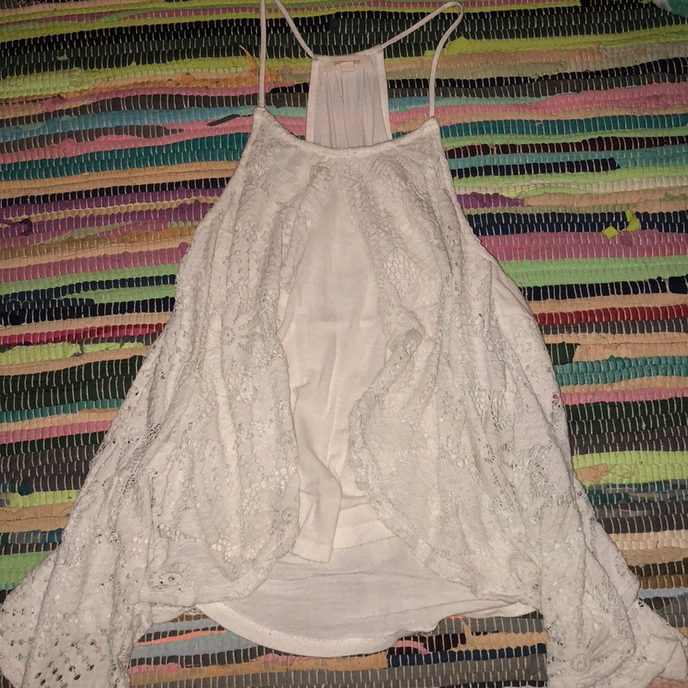 White lace tank top